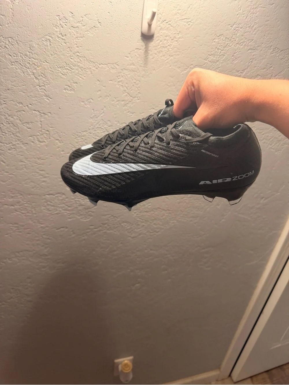 Nike Black Soccer Cleats with White Swoosh